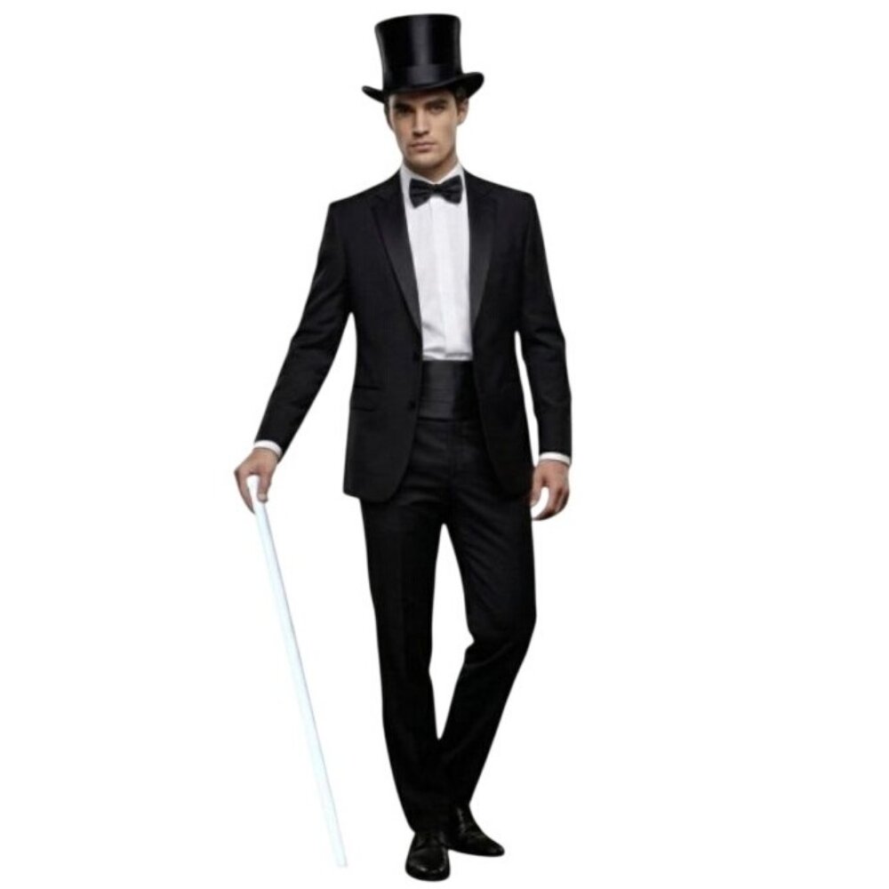 White Wood Theatrical 36" Cane Dance Parade Theatre White Tips Costume March